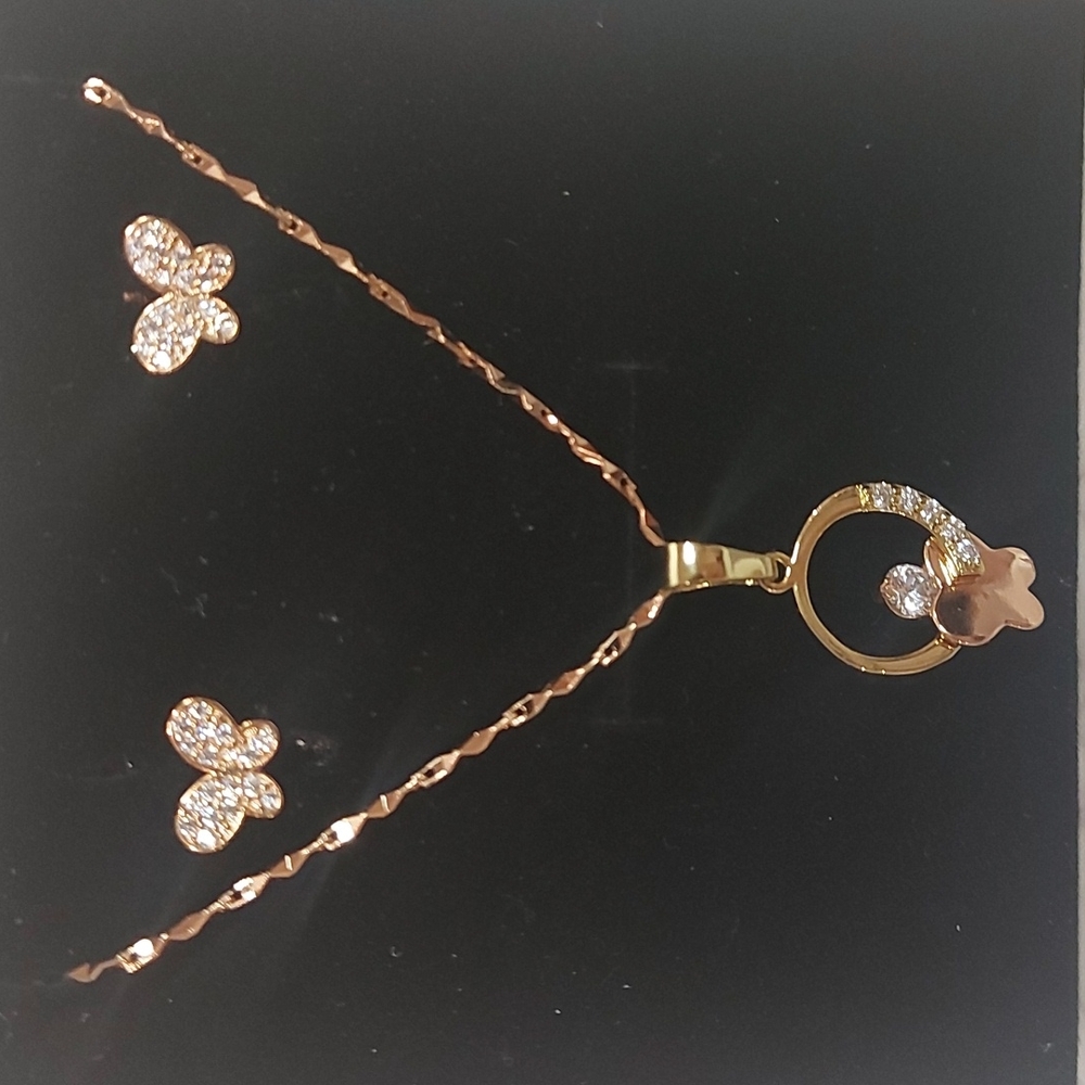TWO TONE FASHION JEWELRY SET